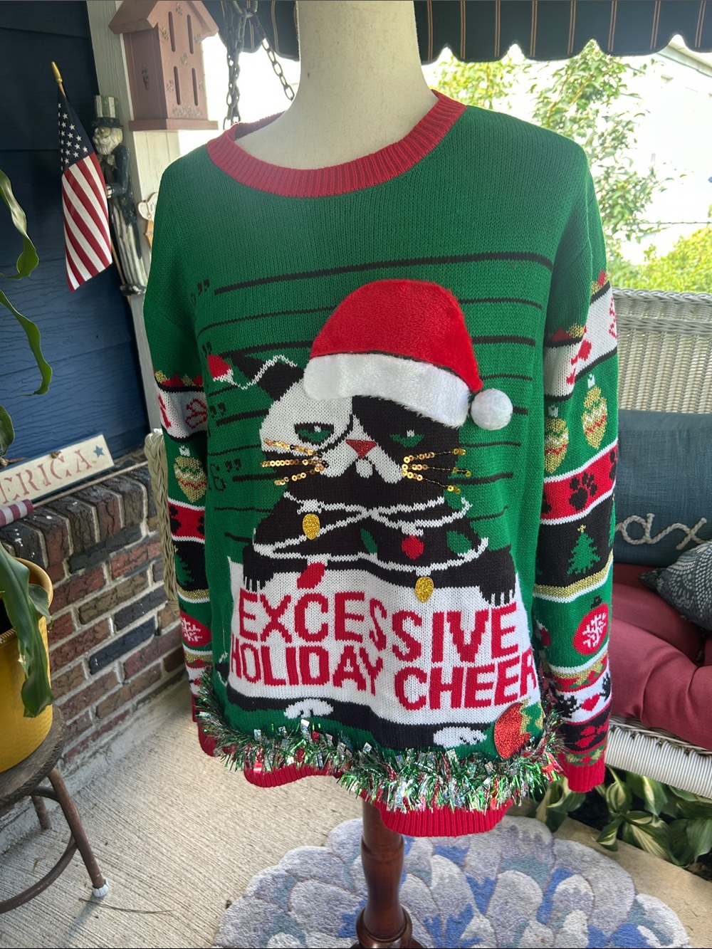 Ugly Christmas Cat Sweater